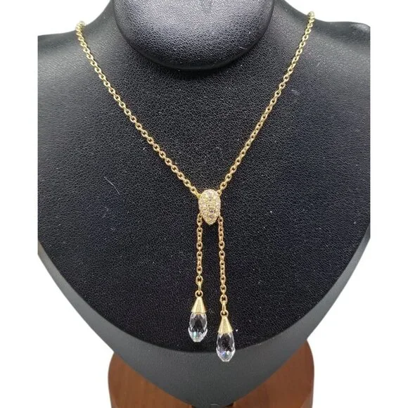 Swarovski | Jewelry | Swarovski Gold Necklace With Crystal  display picture 2